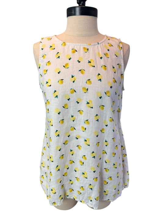 Cynthia Rowley Tops - Cynthia Rowley Linen Lemon Print Sleeveless Top Summer Blouse S Farmhouse